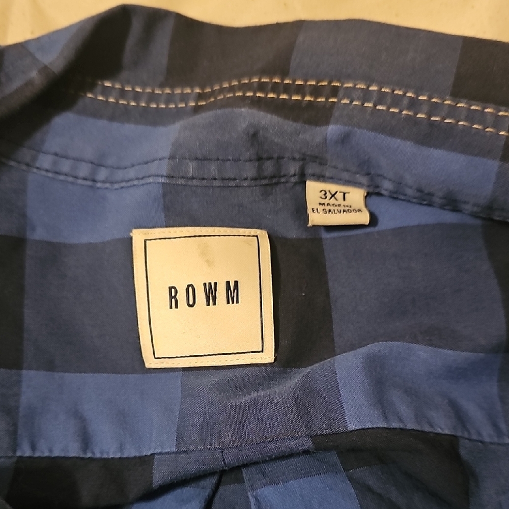 ROWM Men's Blue Casual Button Down Shirt.  Long Sleeve
